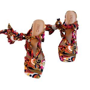 INC Womens Laeelia Strappy Square Toe Pumps Block Heels  Size 7.5 New, no box